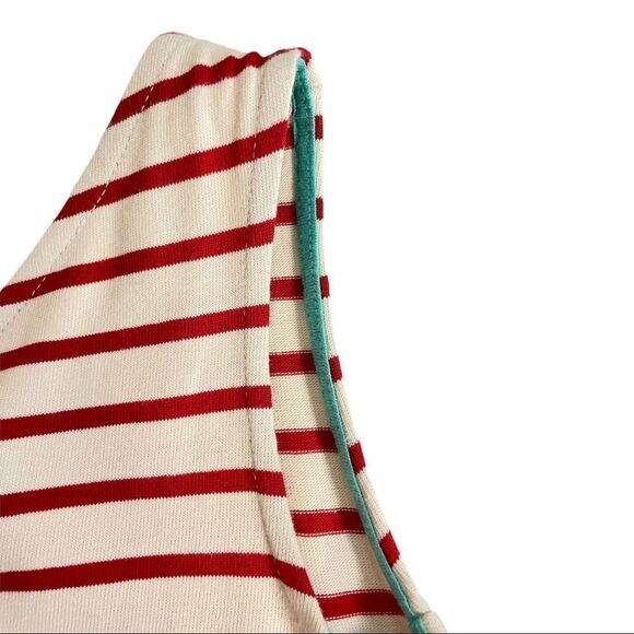 Anthropologie Maeve Marketa Red Stripe One Shoulder Dress Small - Picture 5 of 6